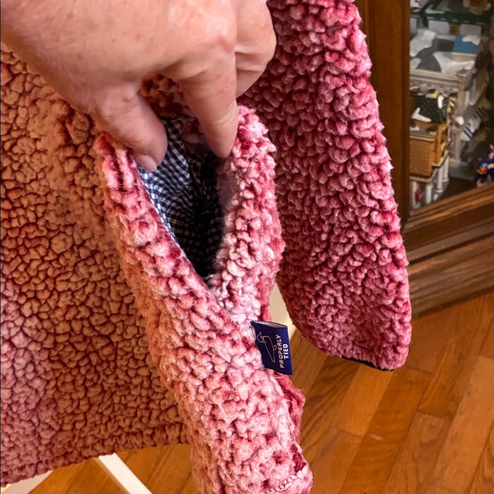 Men's Red Properly Tied Sherpa 1/4 Zip Pintail Pullover - Picture 5 of 9